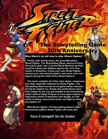 Street Fighter: The Storytelling Game 20th Anniversary (Back Cover)